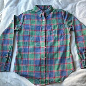 Women's Vintage Plaid Button-Up Blouse